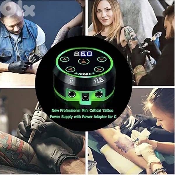Aurora Dual Tattoo Power Supply Kit,CINRA Pro. Digital LCD Screen 9