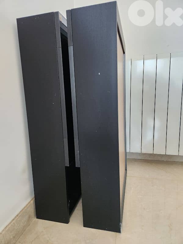 bathroom storage box with a black mirror door. 6