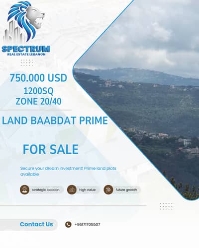 LAND 1200Sq | BAABDAT PRIME | ZONE 20/40, (BB-246)