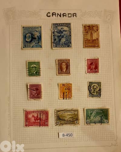 Canada vantage silver Jubilee stamps 1930's-1940's #B-450