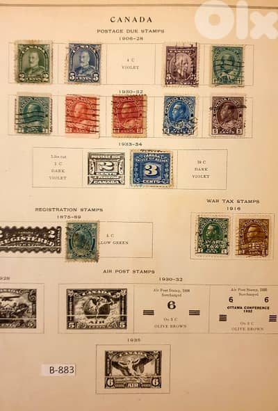 Canada vantage silver Jubilee stamps 1800's-1930's #B-883