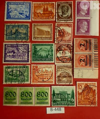 Germany Reich Nazi Hitler 21 stamps # B-448 MNH/MH