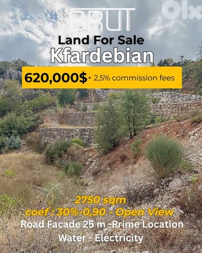 2750 sam Land for sale in Kfadebia on the Vital Road