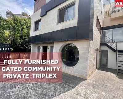 Triplex/Fully furnished/TERRACE/MAID'S ROOM/Blat/بلاط/ REF#WR135209 !