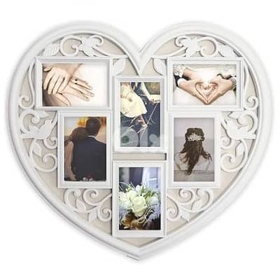 Livarno White Wall Heart Shape Collage Picture Frame W57.5 x H51.5 x D