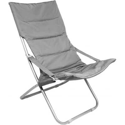 Ubon Padded Folding Patio Lawn Chair Grey