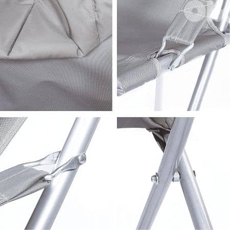 Ubon Padded Folding Patio Lawn Chair Grey 1
