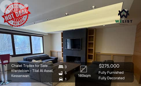 Chalet Triplex for sale in Kfardebian - Tilal Al Assal شاليه تربلكس