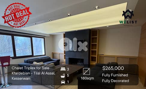 Chalet Triplex for sale in Kfardebian - Tilal Al Assal شاليه تربلكس