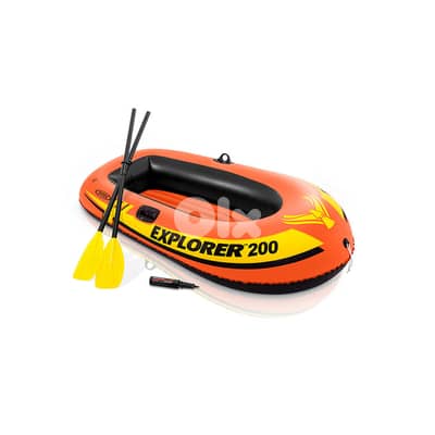 Intex Explorer 200 Inflatable Boat Set - 2 Person 185x94 CM - طقم قارب
