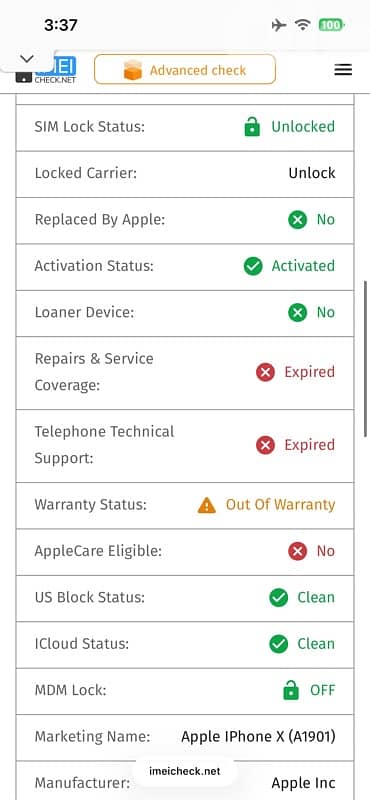 iPhone X 256GB Space Gray – For Parts or Repair (Dead Screen)