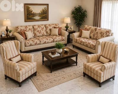 Elegant living room set – sofas + armchairs – great condition