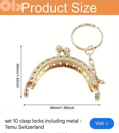 أقفال شنط معدنية ميني مع حلقة – مثالية للأعمال اليدوية