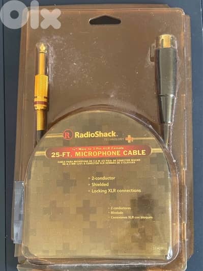 RadioShack Gold Series 25ft Mic Cable - XLR to 1/4" - New Old Stock