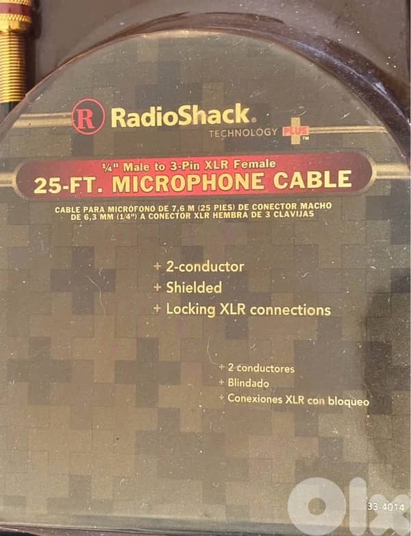 RadioShack Gold Series 25ft Mic Cable - XLR to 1/4" - New Old Stock 1