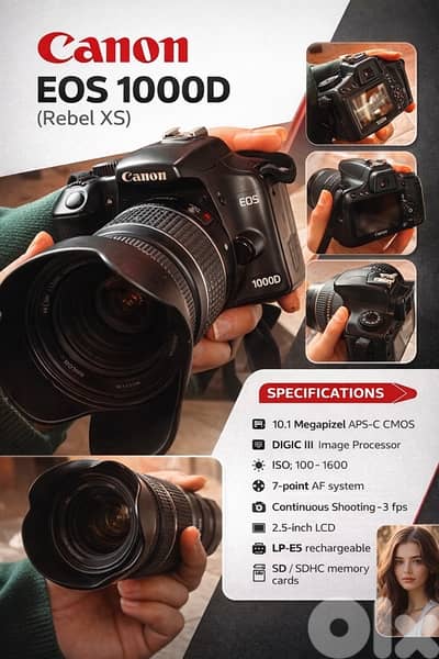 Canon camera Used with ( extra lence free)