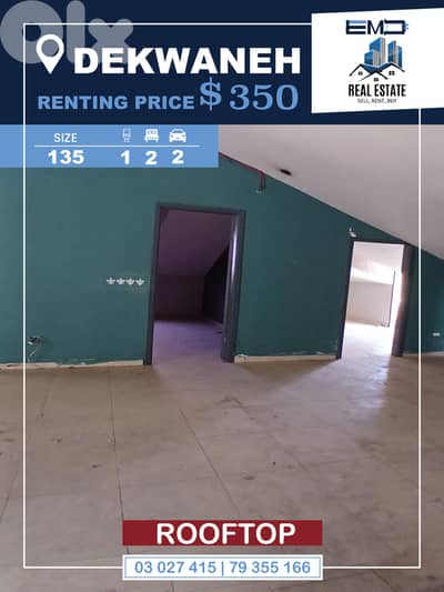Rooftoop for Rent in Dekwaneh شقة للايجار في الدكوانة