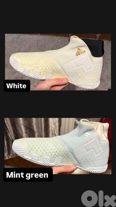 2 Adidas Stycon White + Mint Green