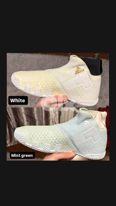 2 Adidas Stycon White + Mint Green