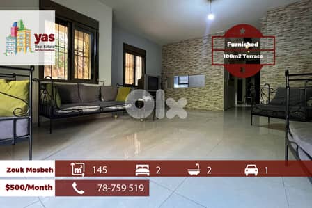 Zouk Mosbeh 145m2 | 100m2 Terrace | Furnished | Prime Location | EH