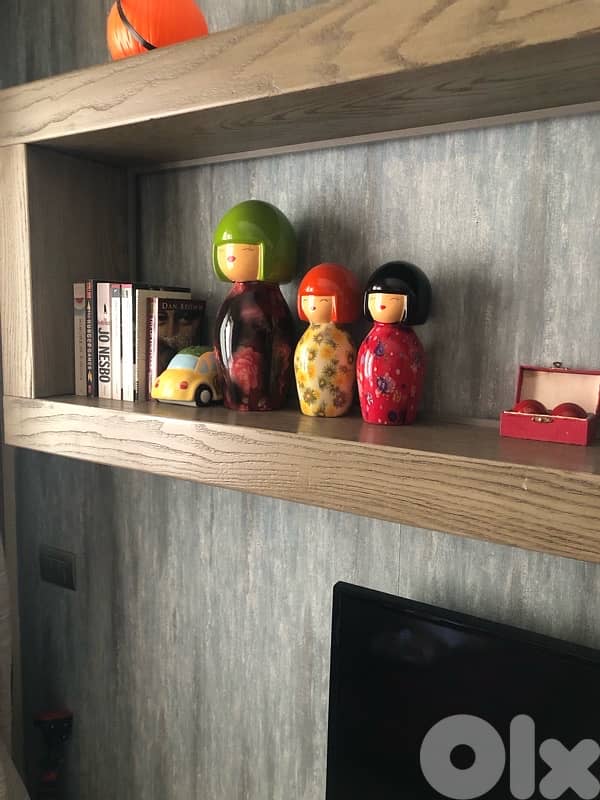 book shelves with under drawers with two side seats / storage 6