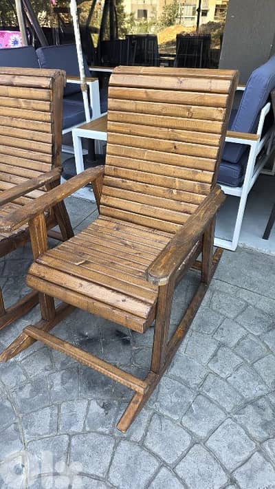 كرسي هزاز خشب  Wooden rocking chair