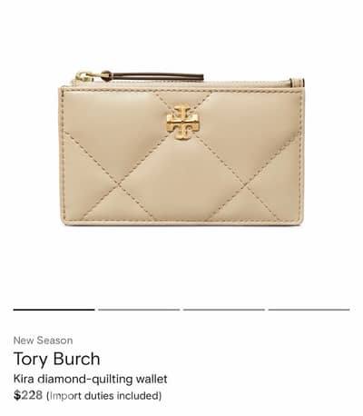 New Season Tory Burch Kira diamond-quilting wallet