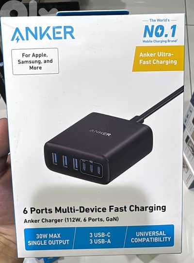 Anker 6 ports 112w Multi Device Fast charging A2154K11
