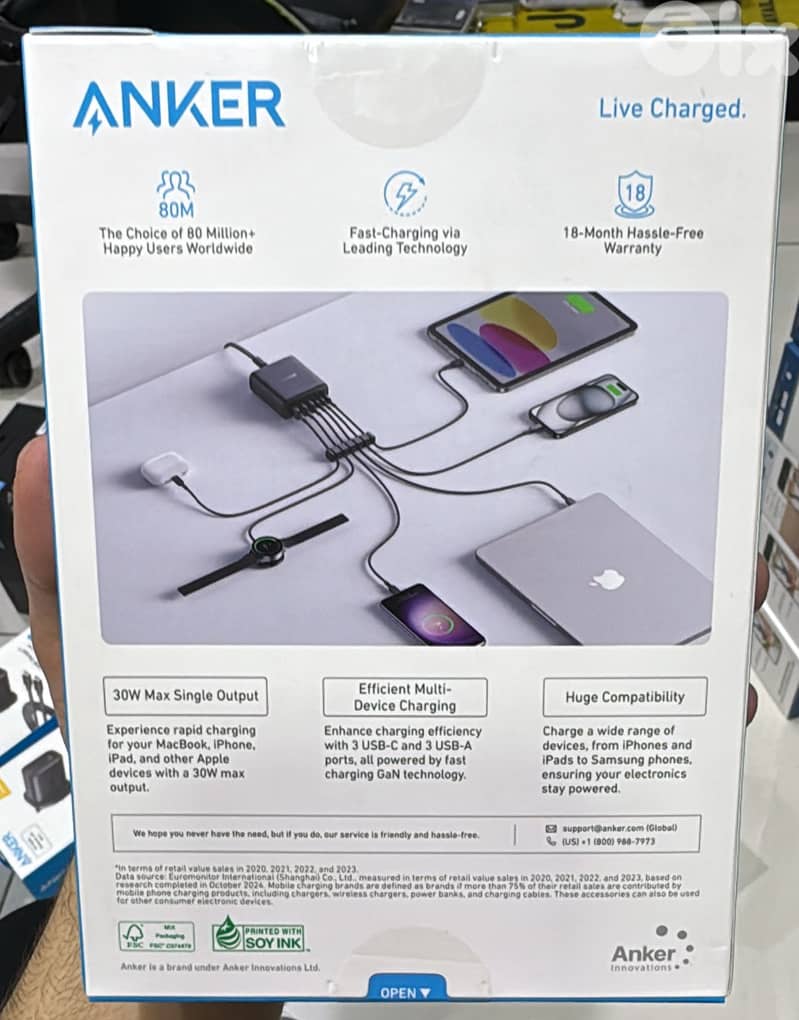 Anker 6 ports 112w Multi Device Fast charging A2154K11 1