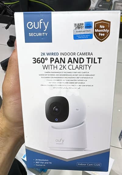 Eufy security indoor cam c220 360 pan and tit with 2k clarity