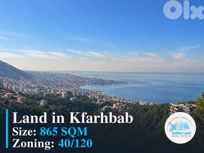 865 SQM Amazing Land in Kfarhbab with a Breathtaking View