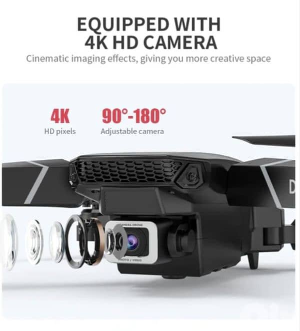 E88 PRO Drone - 4K Camera, WiFi FPV, 1080P HD, Foldable,Altitude Hold. 3