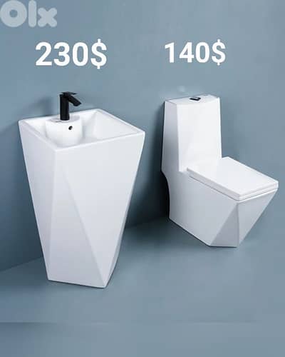 كرسي حمام مع مغسلة. toilet seat and sink