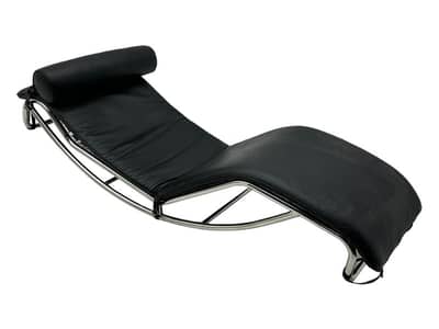 LC4 Chaise Lounge – Le Corbusier Style (Chrome & Black Leather)”