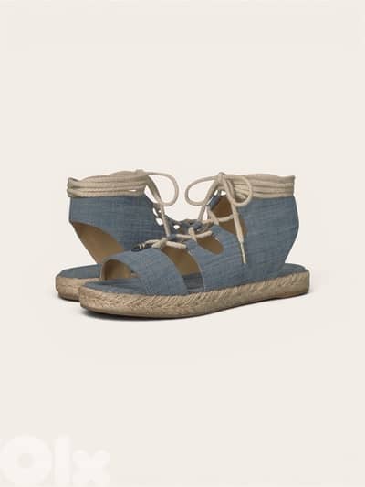 MICHAEL KORS MCKENNA DENIM ESPADRILLE SANDAL SHOES