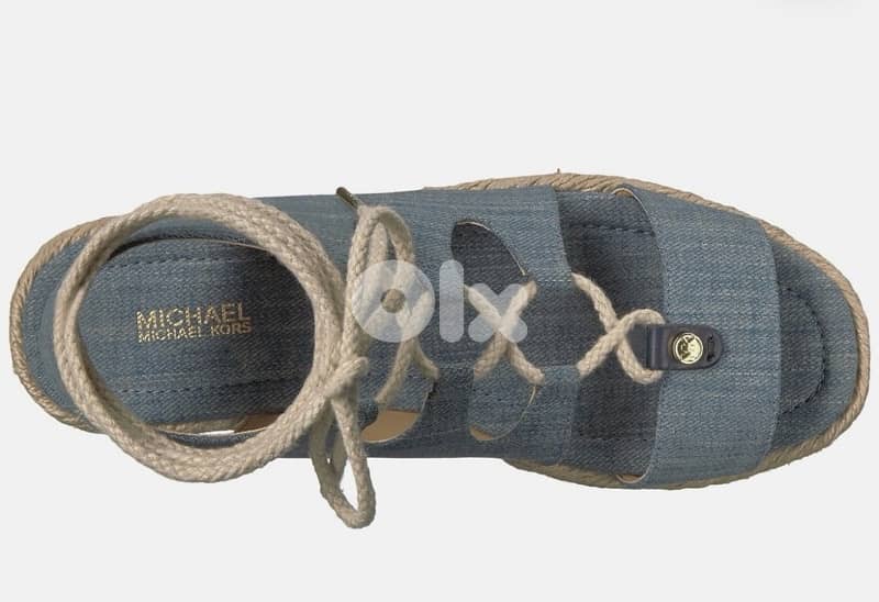MICHAEL KORS MCKENNA DENIM ESPADRILLE SANDAL SHOES 1