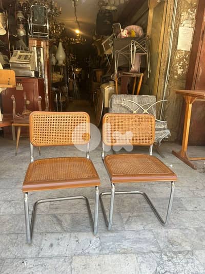 set of 2 original cesca chairs by marcel breuer made in italy