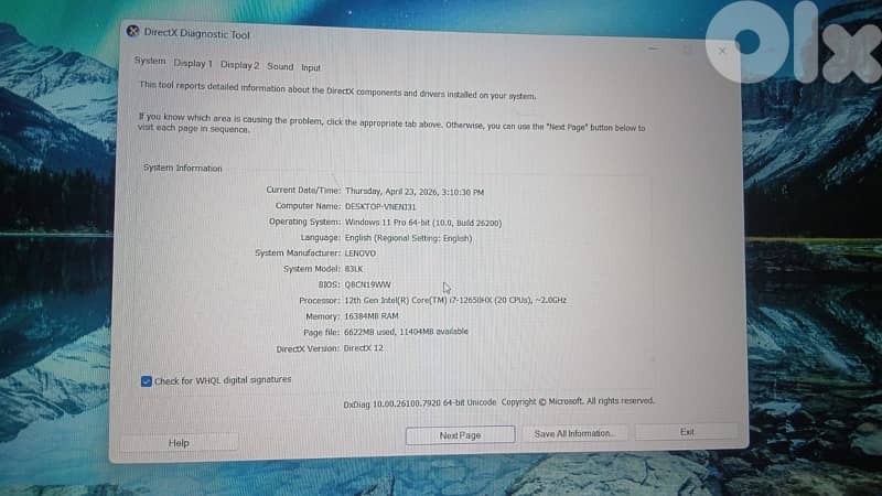 laptop lenovo LOQ 2