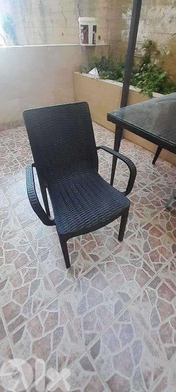 outdoor table set with chairs