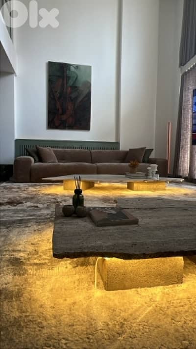 coffe table real marble and rock slabs