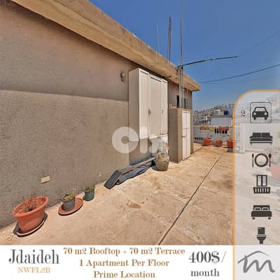Jdaideh | 1 Bedroom Rooftop + 70m² Terrace | 1 Apartment Per Floor