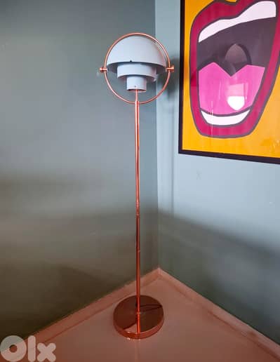 blue and brass color floor lamp