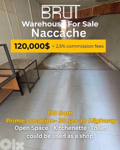 Prime Location 130 sqm Warehouse for sale in Naccache