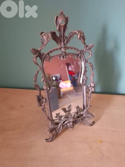 small vintage brass mirror