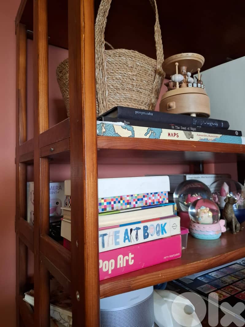 vintage wood bookshelf 1
