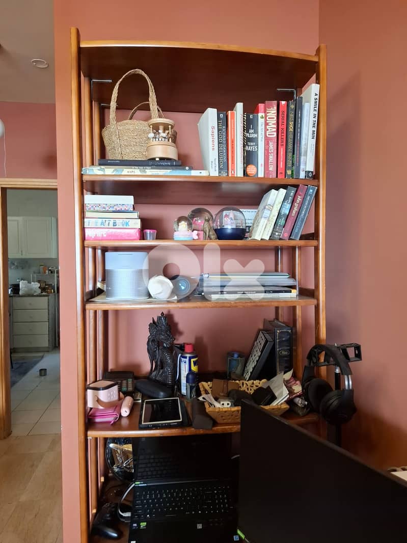 vintage wood bookshelf 2