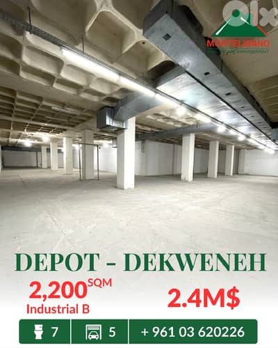 2,200 sqm Depot For Sale in Dekweneh دكوانة