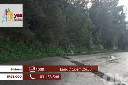 Biakout 1000m2 | Land | Coeff 25/50 | Prime Location | PA