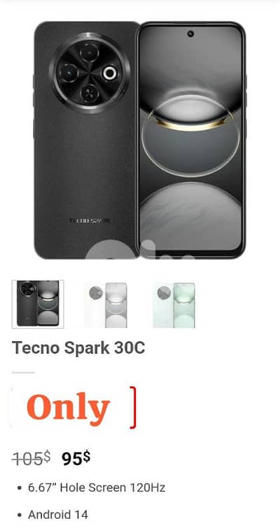 Tecno spark 30c like new top top 95 only