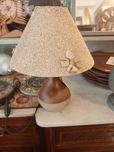 table lamp teak wood